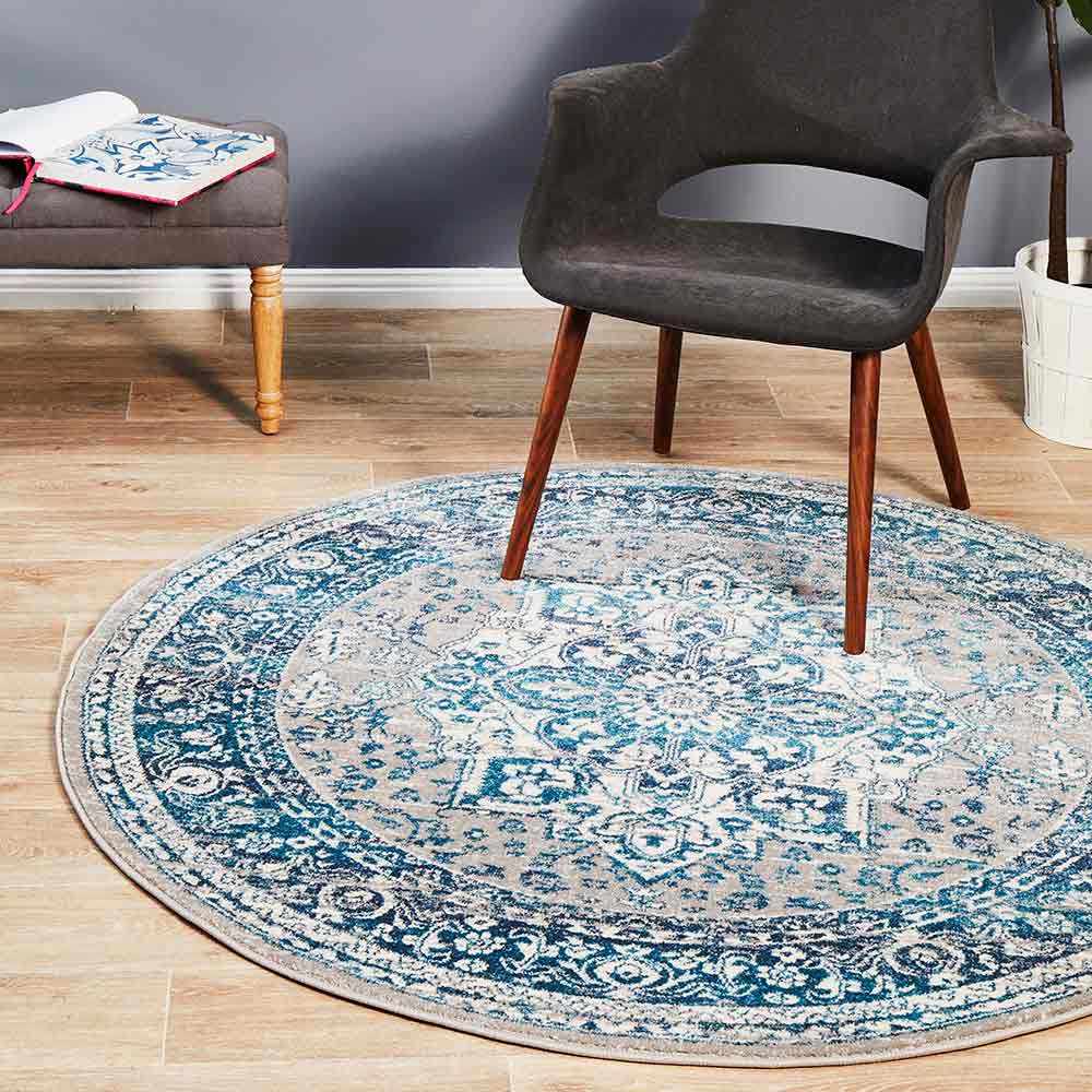 Rug Culture Babylon 207 Round Rug Blue