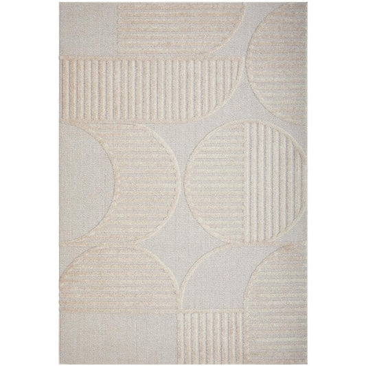Rug Culture Lotus Leo Rug in Beige with art deco detail at House