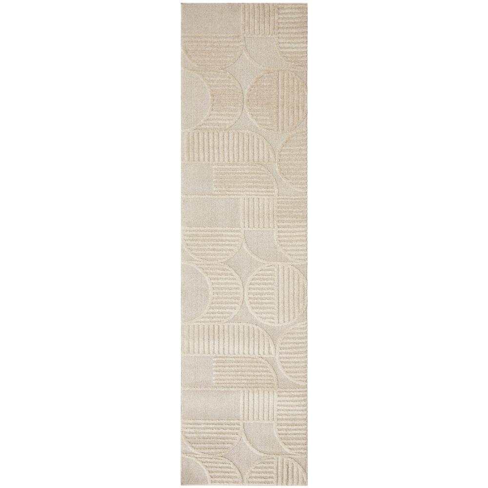 Rug Culture Lotus Leo Runner in Beige with art deco detail at House