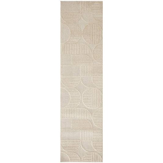 Rug Culture Lotus Leo Runner in Beige with art deco detail at House
