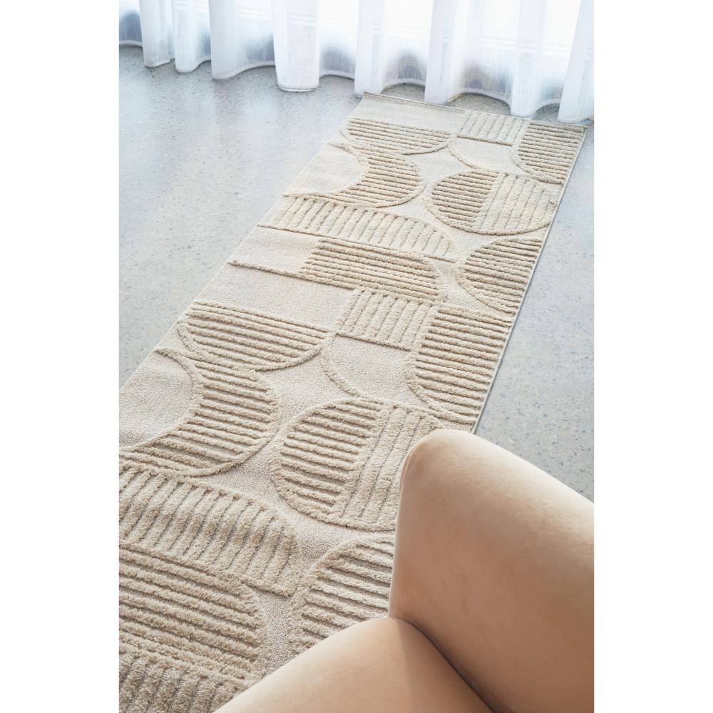 Rug Culture Lotus Leo Runner in Beige in lounge room at House