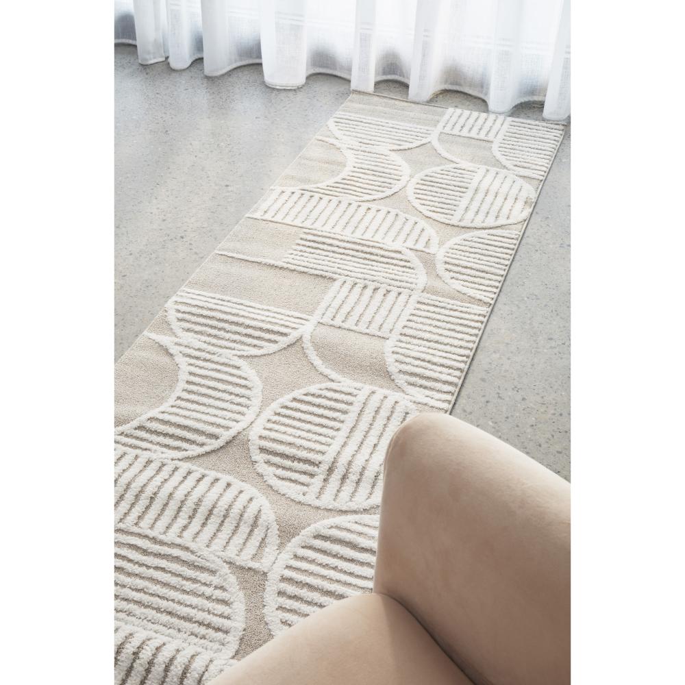 Rug Culture Lotus Leo Runner in mixed Beige in lounge room at House