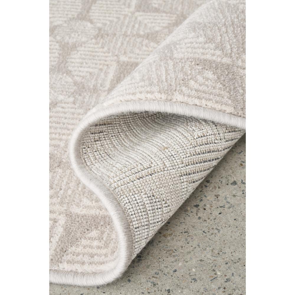 grey and cream geometric print Wool Rug detail image - House