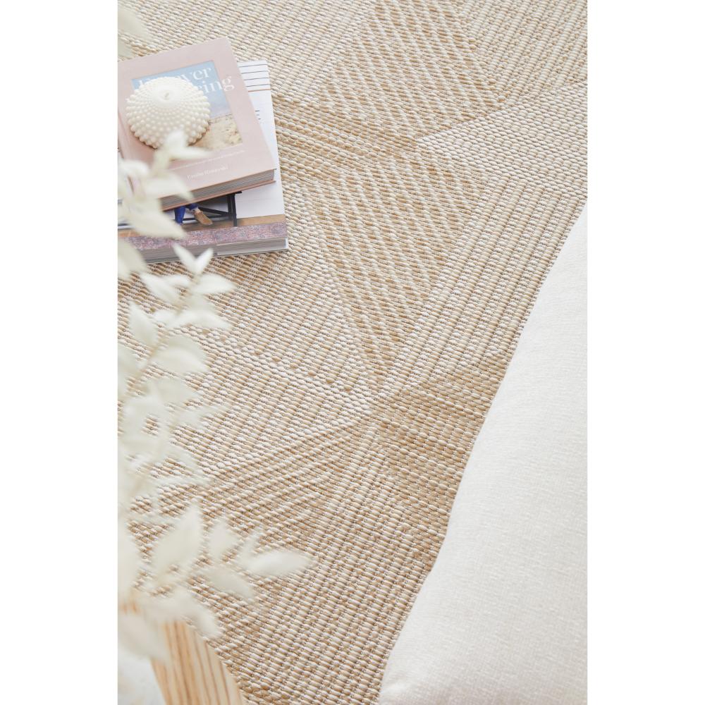 Indoor/outdoor natural brown beige geometric rug with books - House