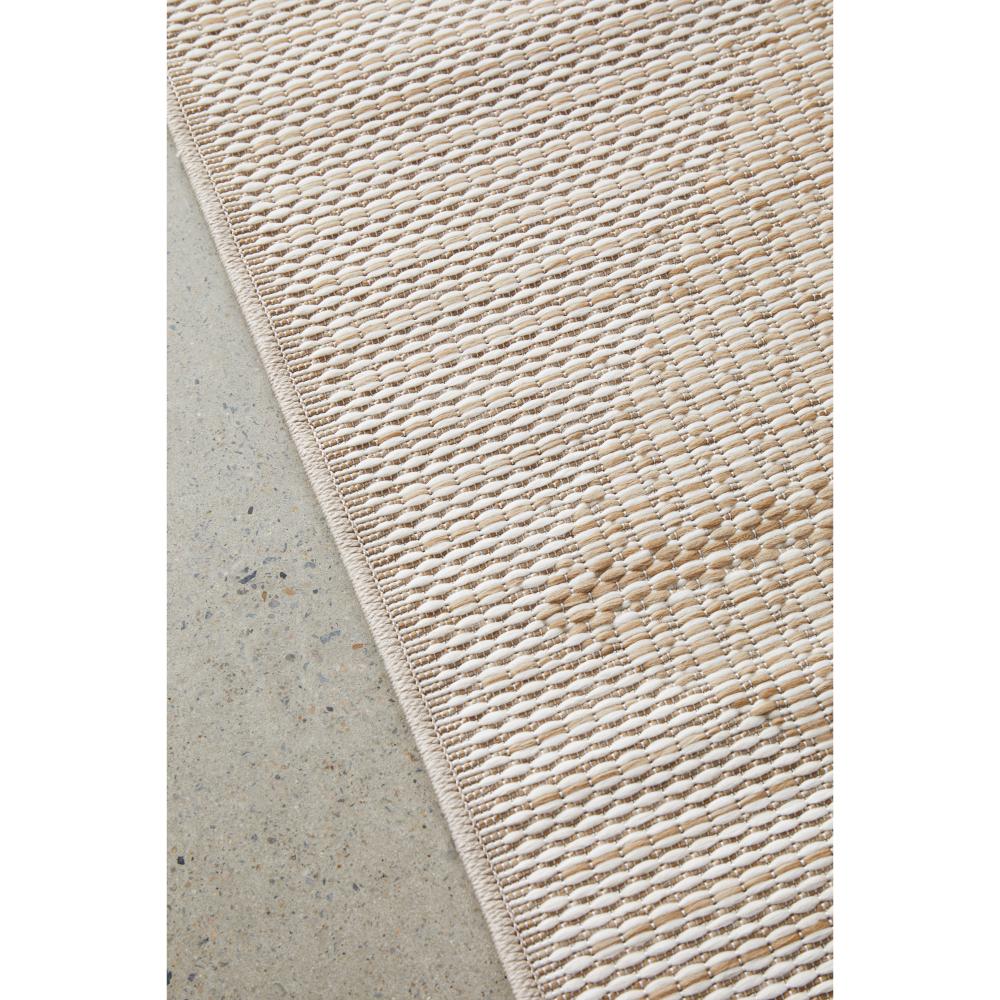 Indoor/outdoor natural brown beige geometric rug detail image - House