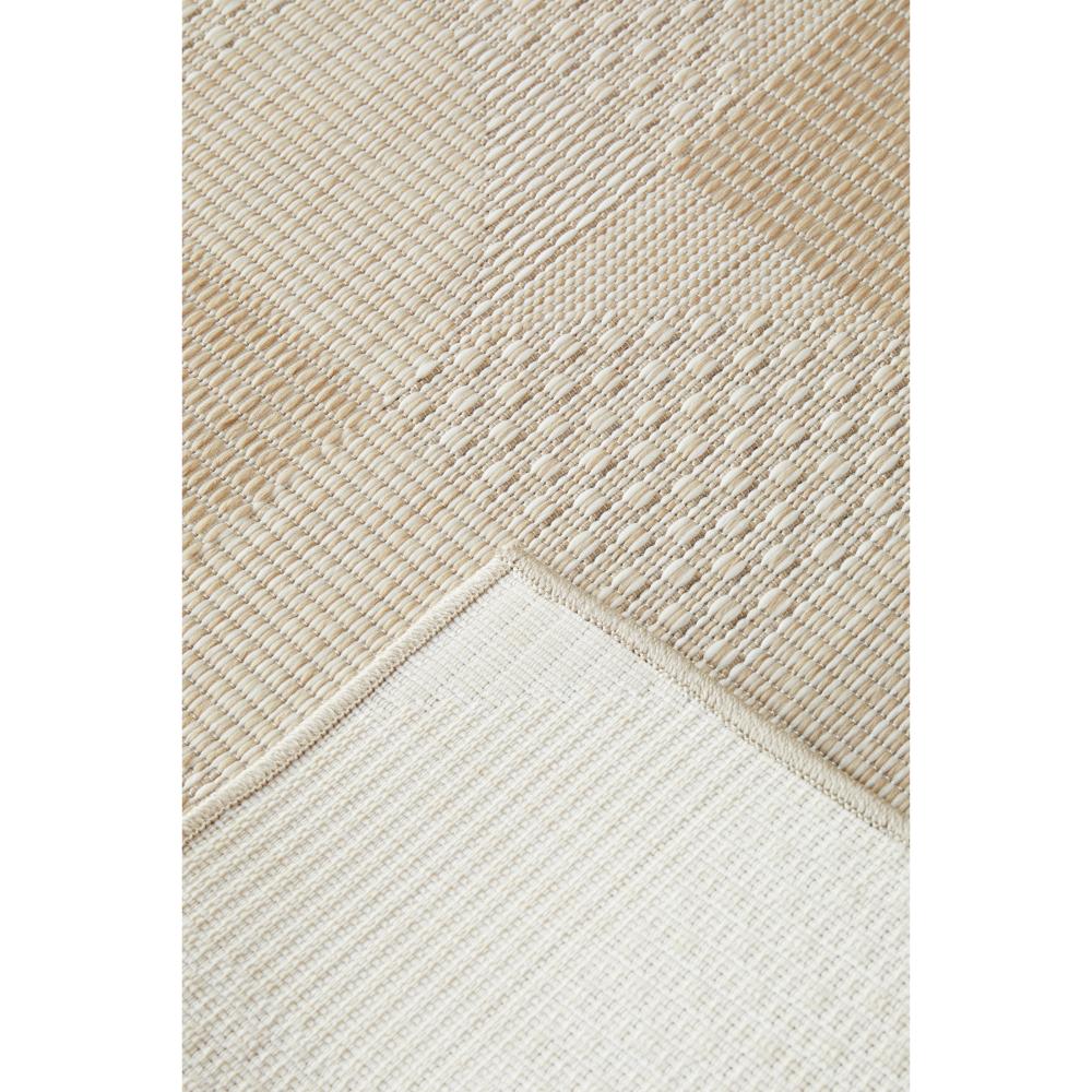 Natural Brown Beige curve check indoor outdoor rug detail image - House