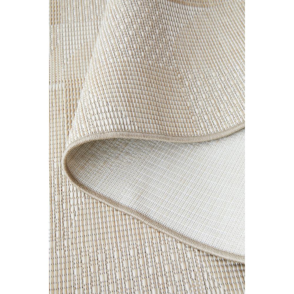 Natural Brown Beige curve check indoor outdoor rug detail image - House