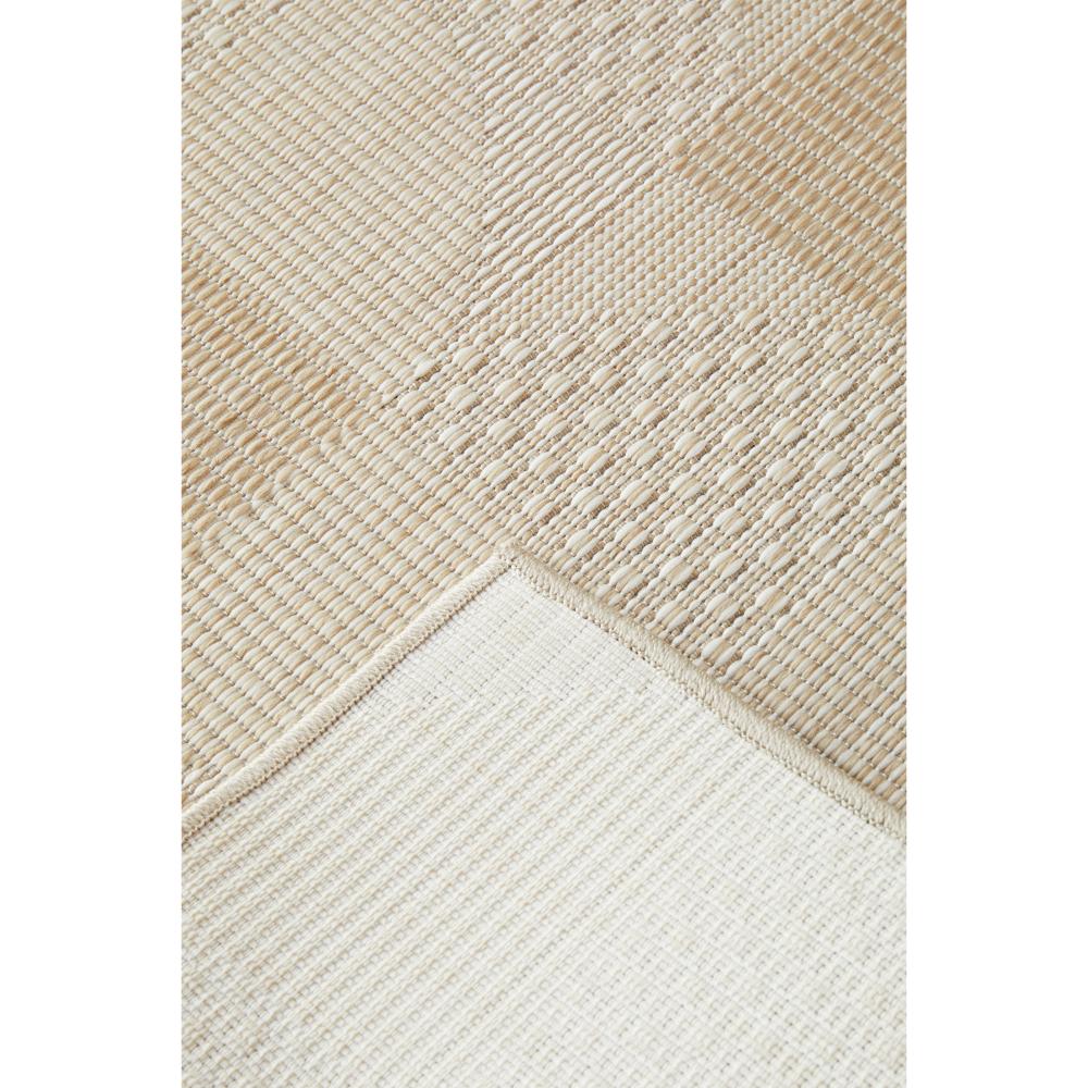 Natural Brown Beige curve check indoor outdoor rug detail image - House