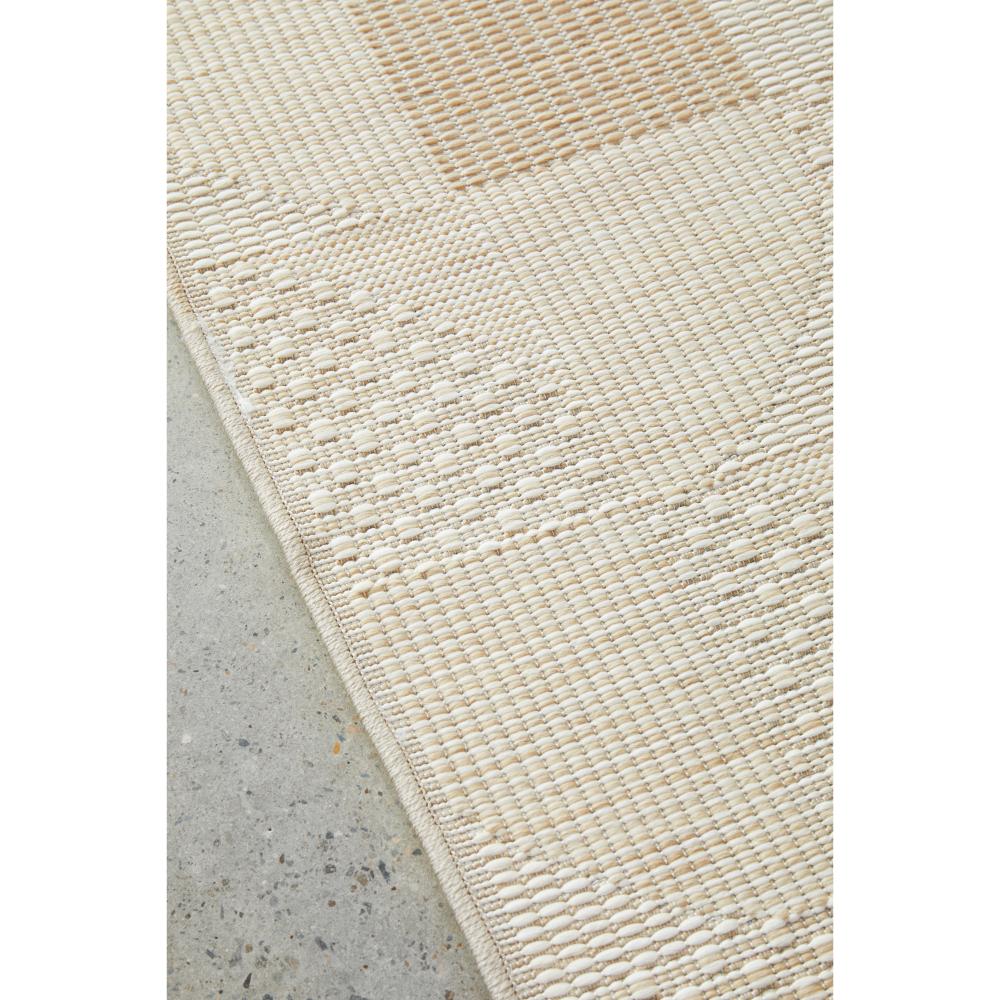Natural Brown Beige curve check indoor outdoor floor runner - House