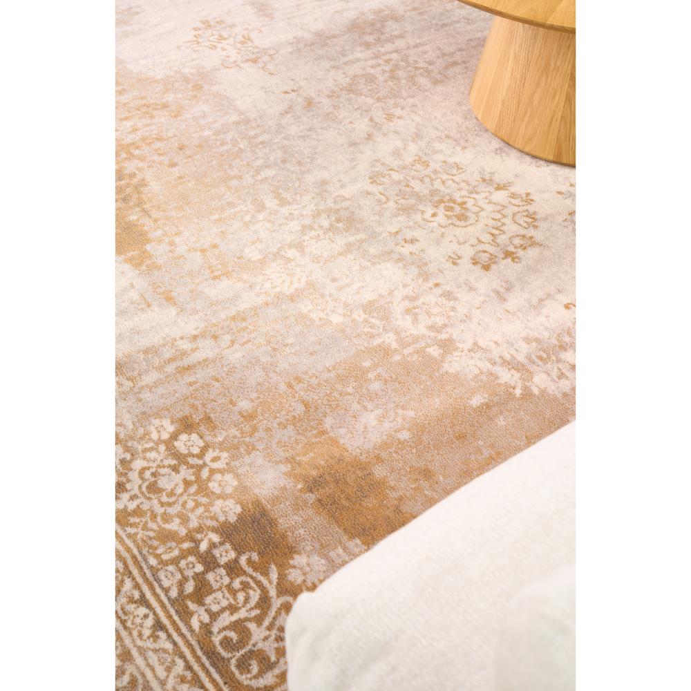 washed look Natural colour floral border Wool Rug - House