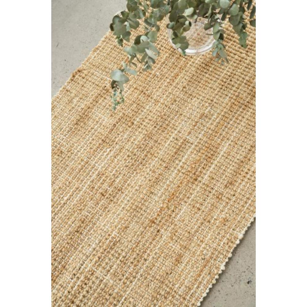 Natural brown jute hampton floor runner with vase - House
