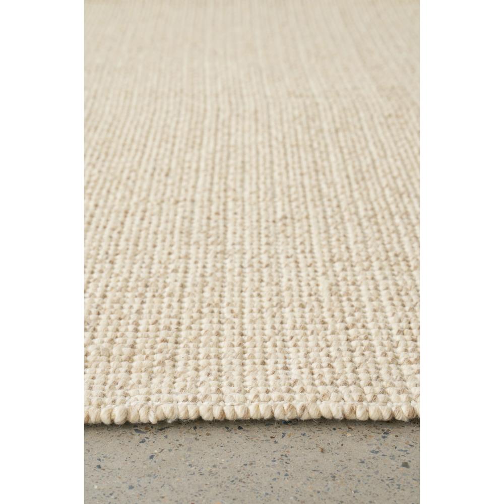 cream Hamptons style jute wool rug detail image - House