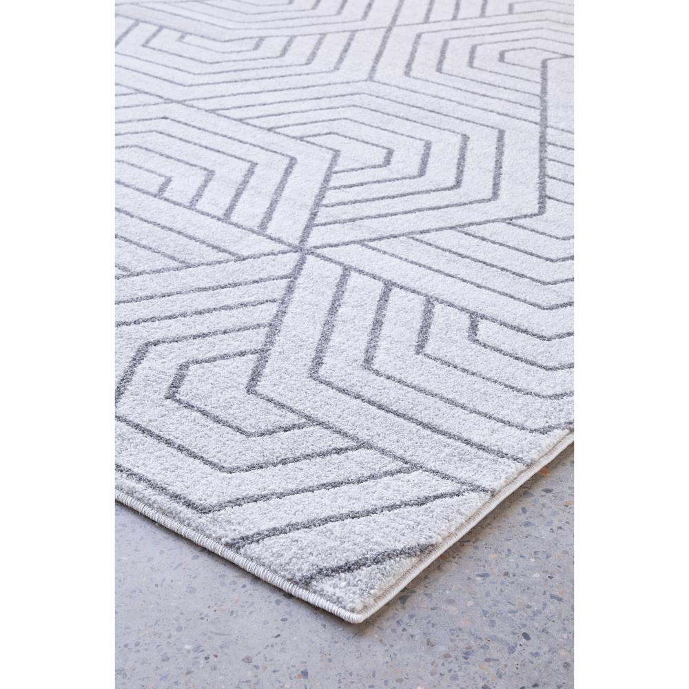 grey modern rug with art deco design detail image- House