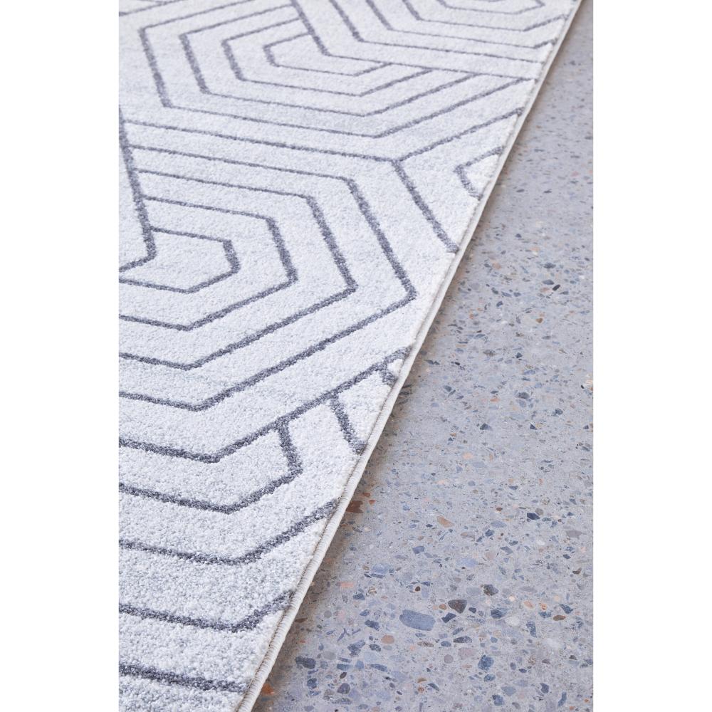 grey modern rug with art deco design detail image- House