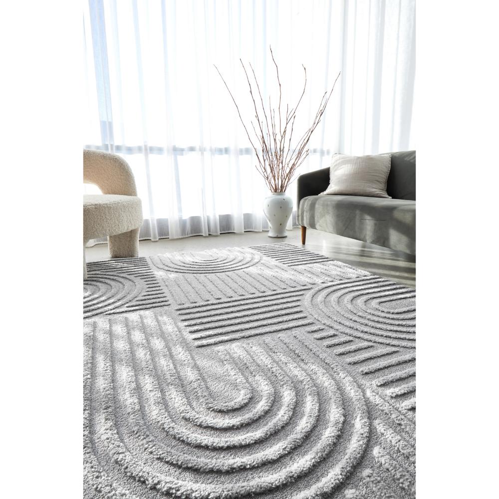 Rug Culture Marigold Dior Rug Silver with couch and chair at House