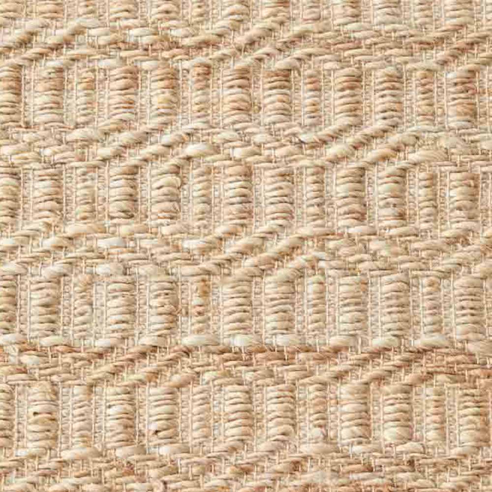 warm beige honeycomb patterned jute rug detail image - House