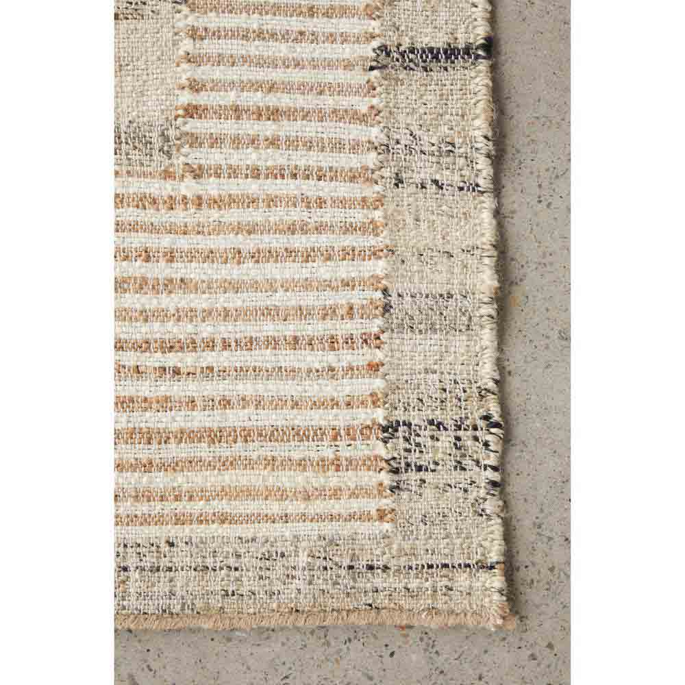 warm beige abstract jute wool rug detail image - House