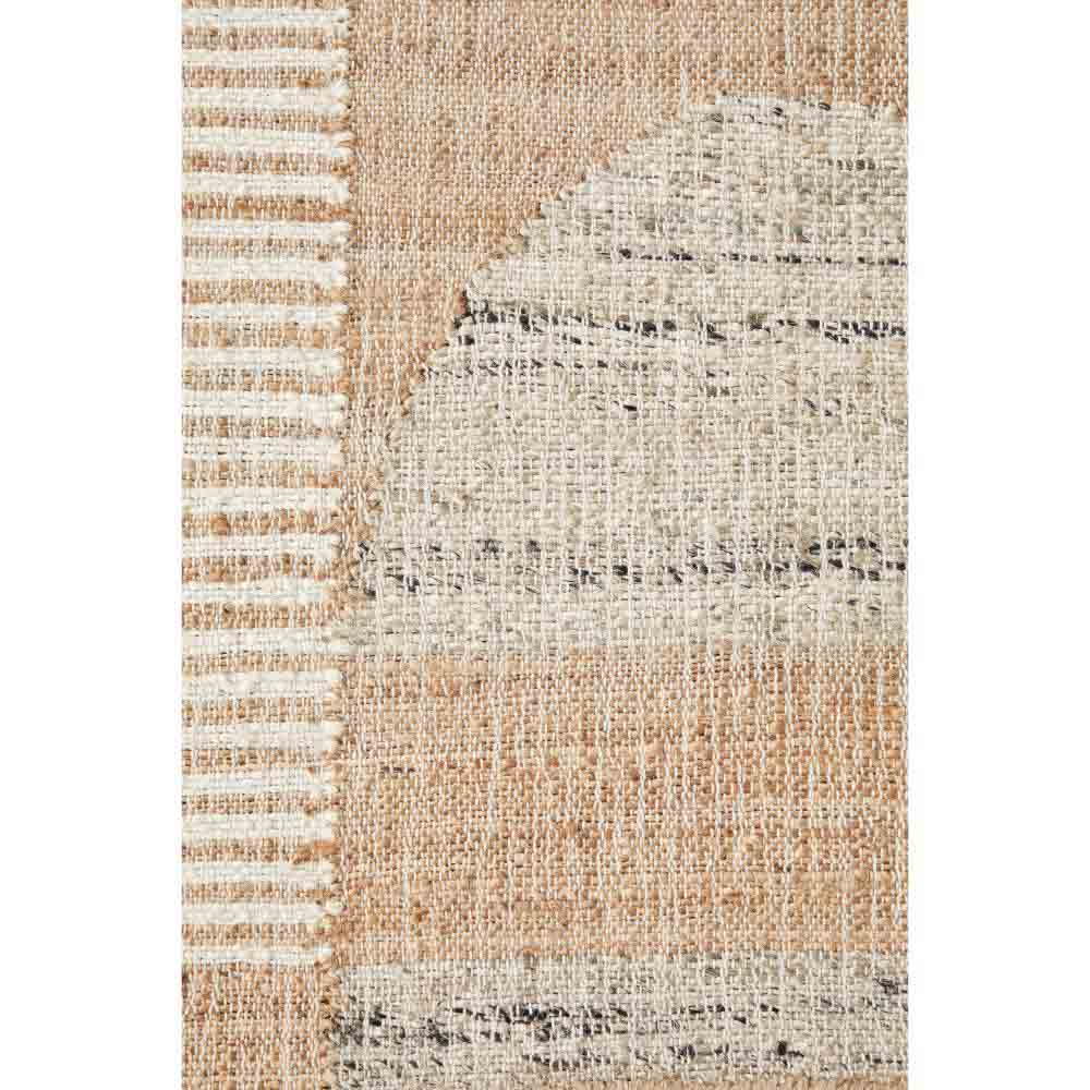 warm beige abstract jute wool rug detail image - House