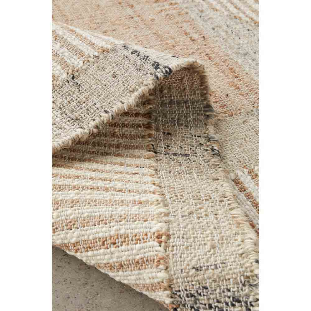 warm beige abstract jute wool rug detail image - House