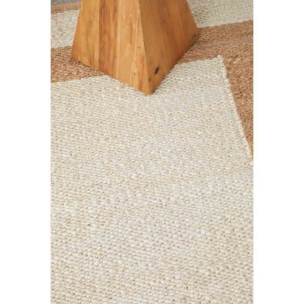 cream jute rug with beige border detail image - House