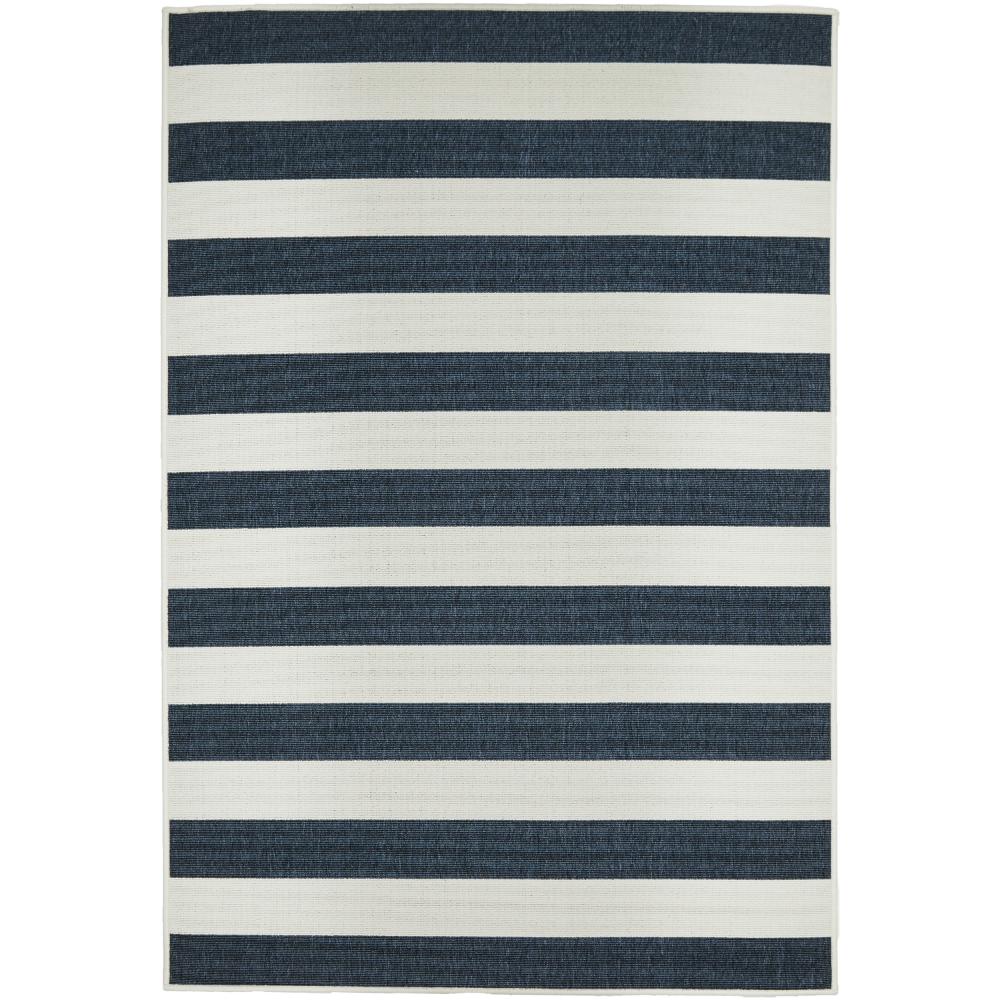 Rug Culture Seaside 4444 Rug - Blue and white stripe rug - House