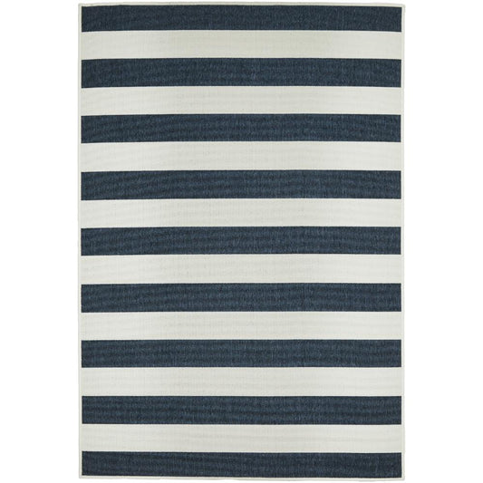 Rug Culture Seaside 4444 Rug - Blue and white stripe rug - House