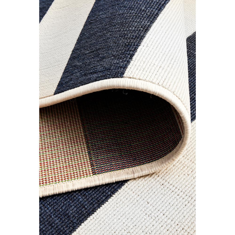 Blue and white stripe indoor/outdoor rug detail image - House
