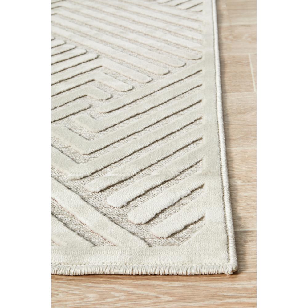 natural beige chevron patterned rug detail image - House
