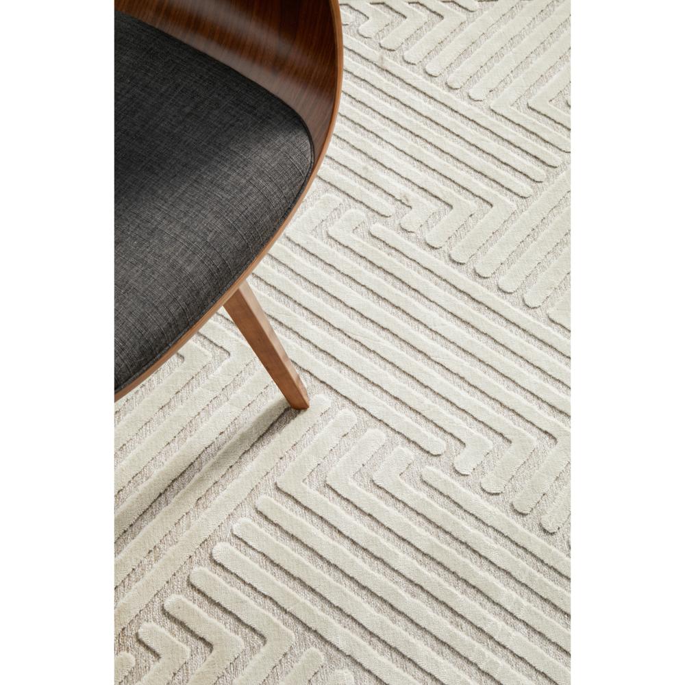 natural beige chevron patterned rug detail image - House
