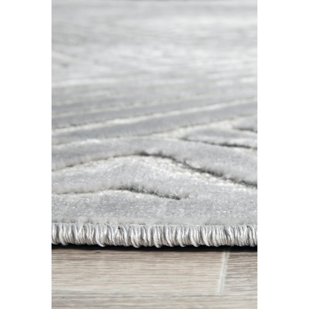 silver grey chevron patterned rug detail image - House