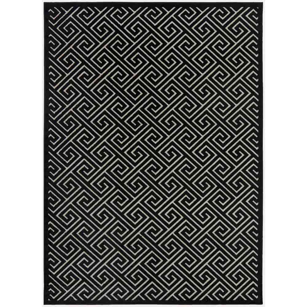 Rug Culture York Alice Rug black & gold geometric swirl - House