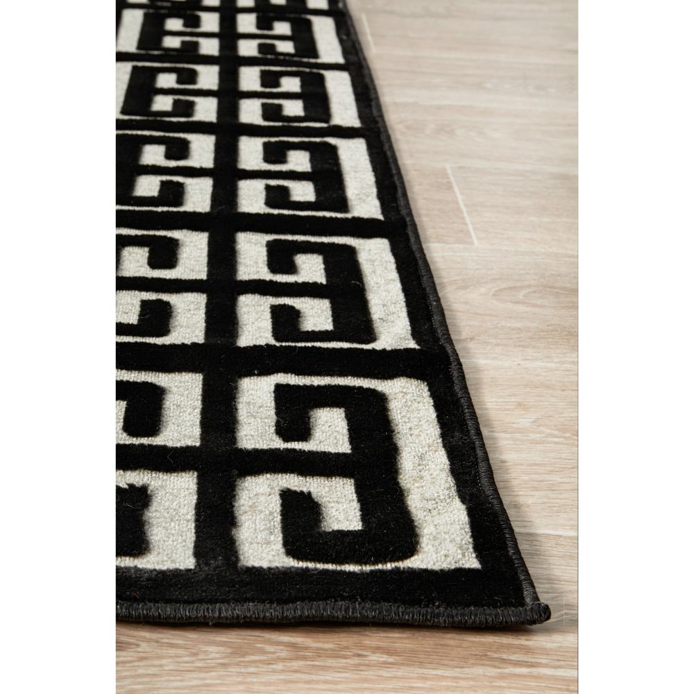 black and gold art deco tile rug detail image - House