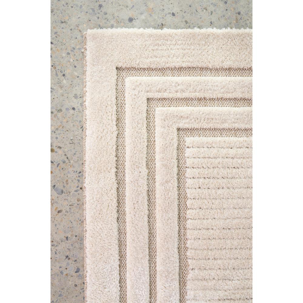 cream beige rug with triple border detail image - House