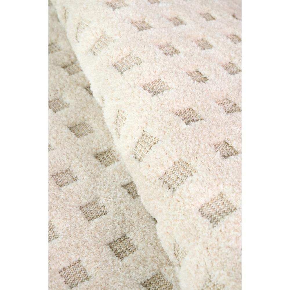 Natural beige small grid rug detail image - House