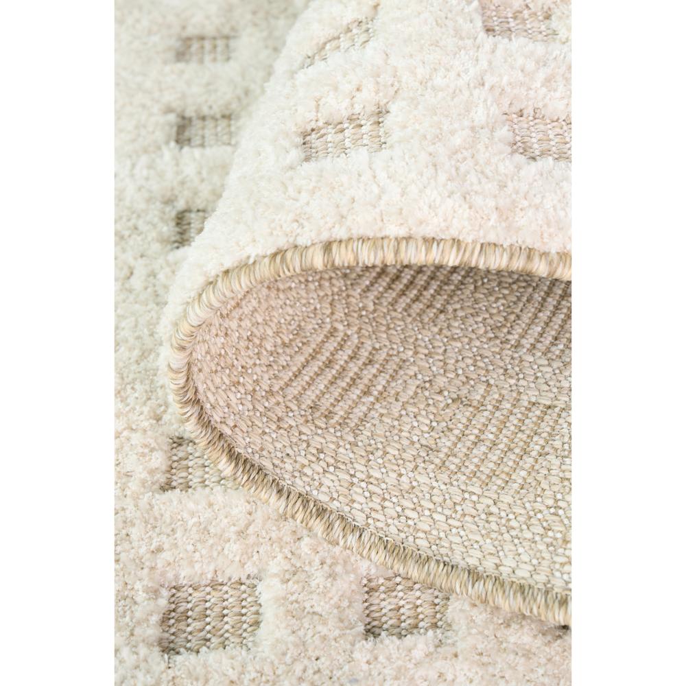 Natural beige small grid rug detail image - House