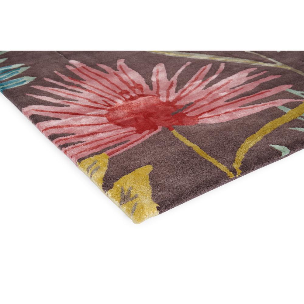 botanical brown wool rug detail image - House