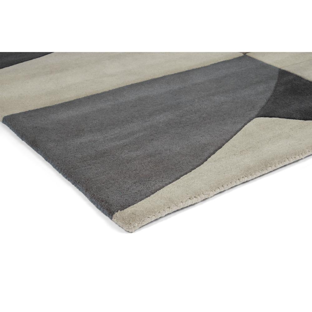 Grey abstract Patterned Wool Rug detail image - House