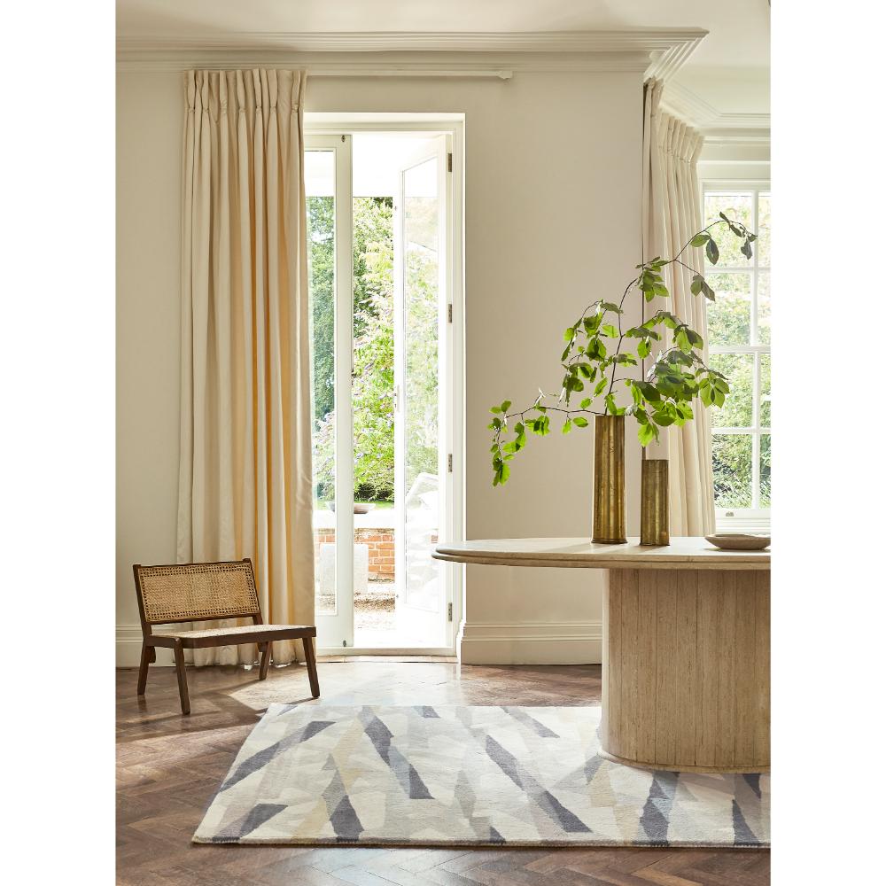 abstract wool grey rug with large entry table - House