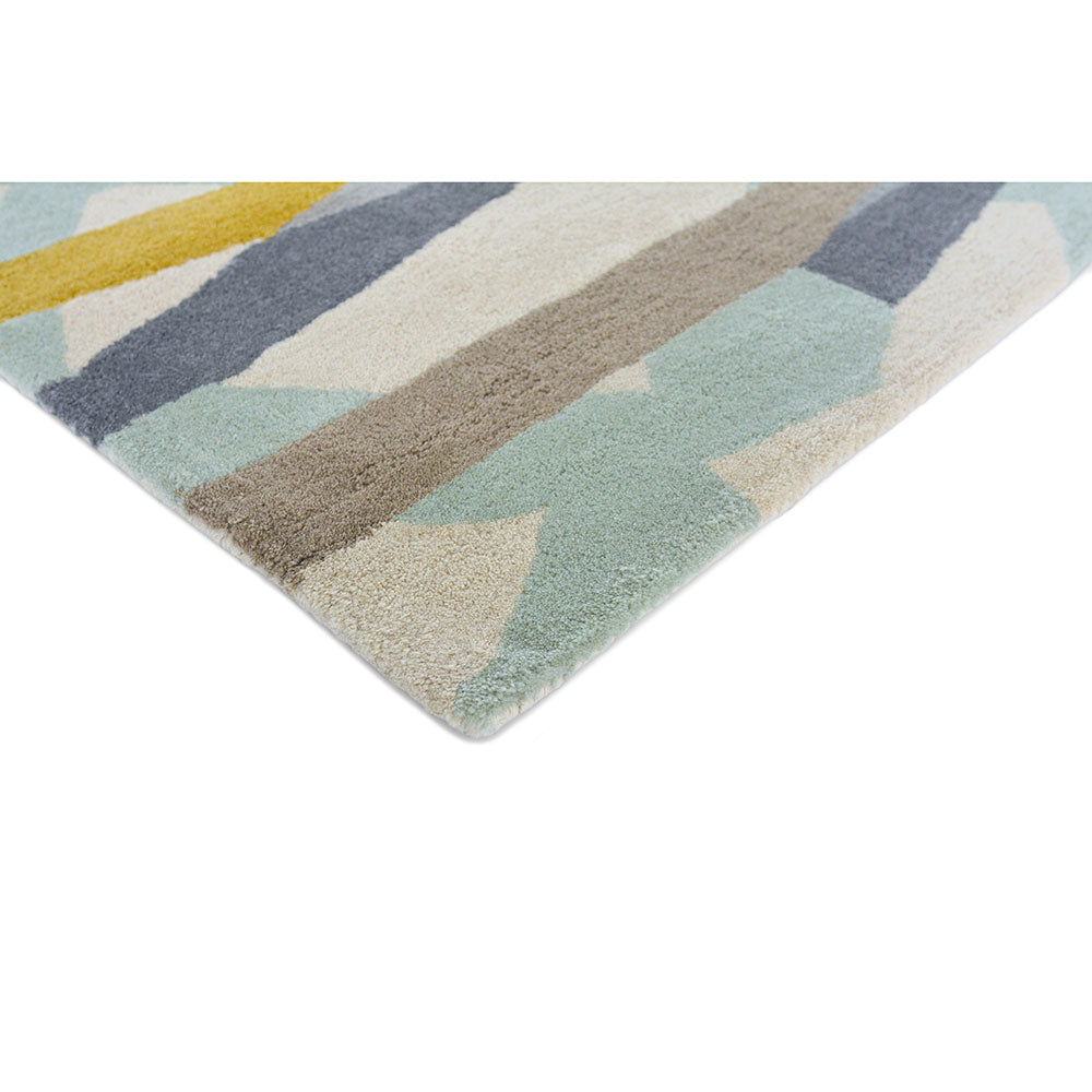 abstract blue wool Rug detail image - House