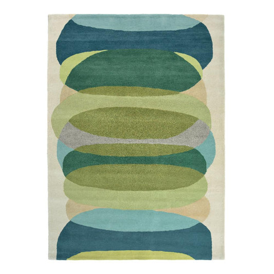 Harlequin Elliptic Wool Rug Emerald green - House