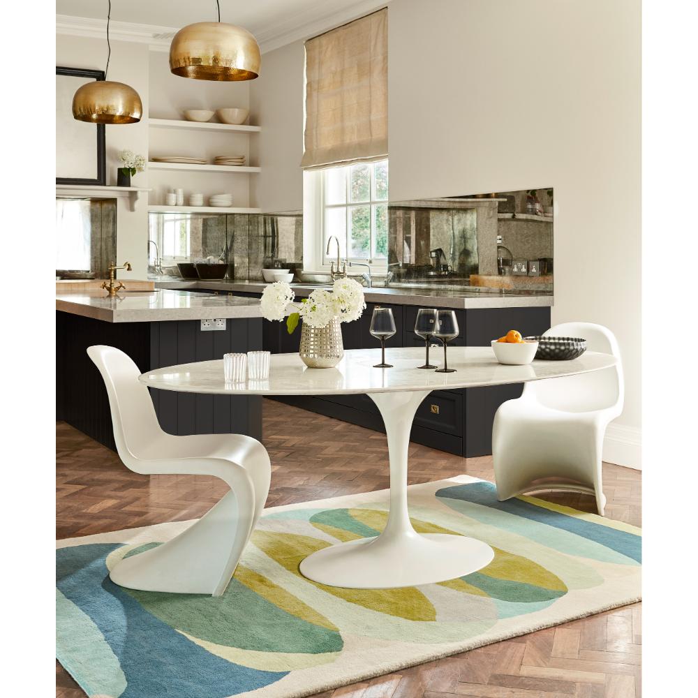 abstract green Wool Rug in mid century home - House
