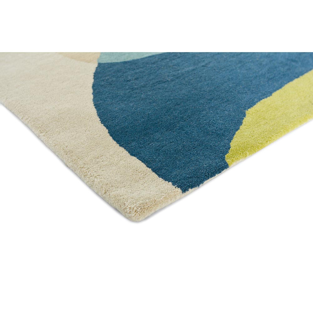 abstract green and blue Wool Rug detail image - House
