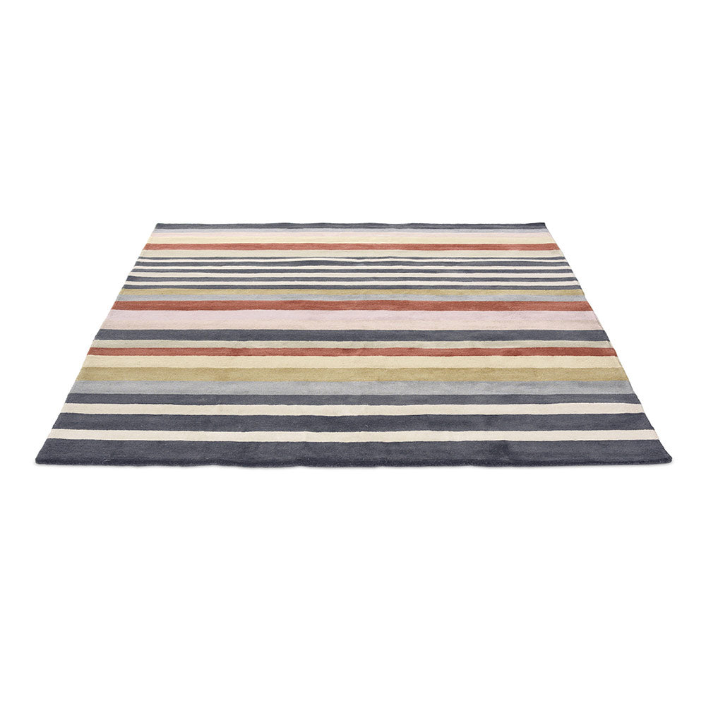 Multicolour Stripe Wool Rug angled image - House