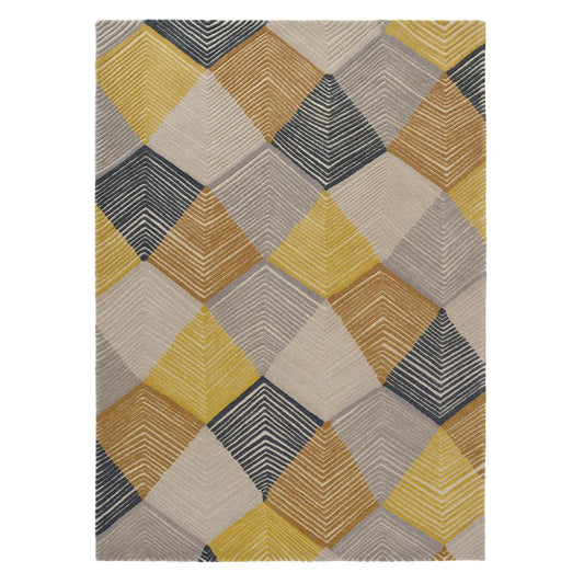 Harlequin Rhythym Saffron Wool Rug - House