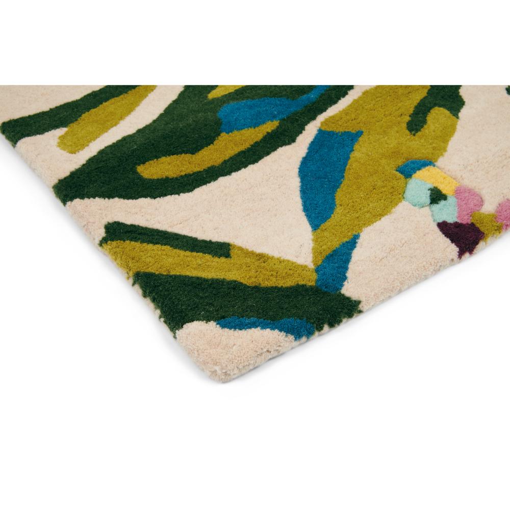 vibrant pink and purple flower wool rug  detail image - House