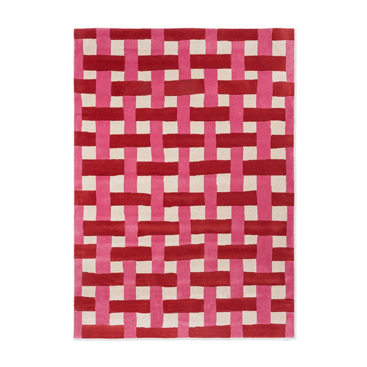 Harlequin X Sophie Robinson Basket Weave Rug Coral/Rose - House