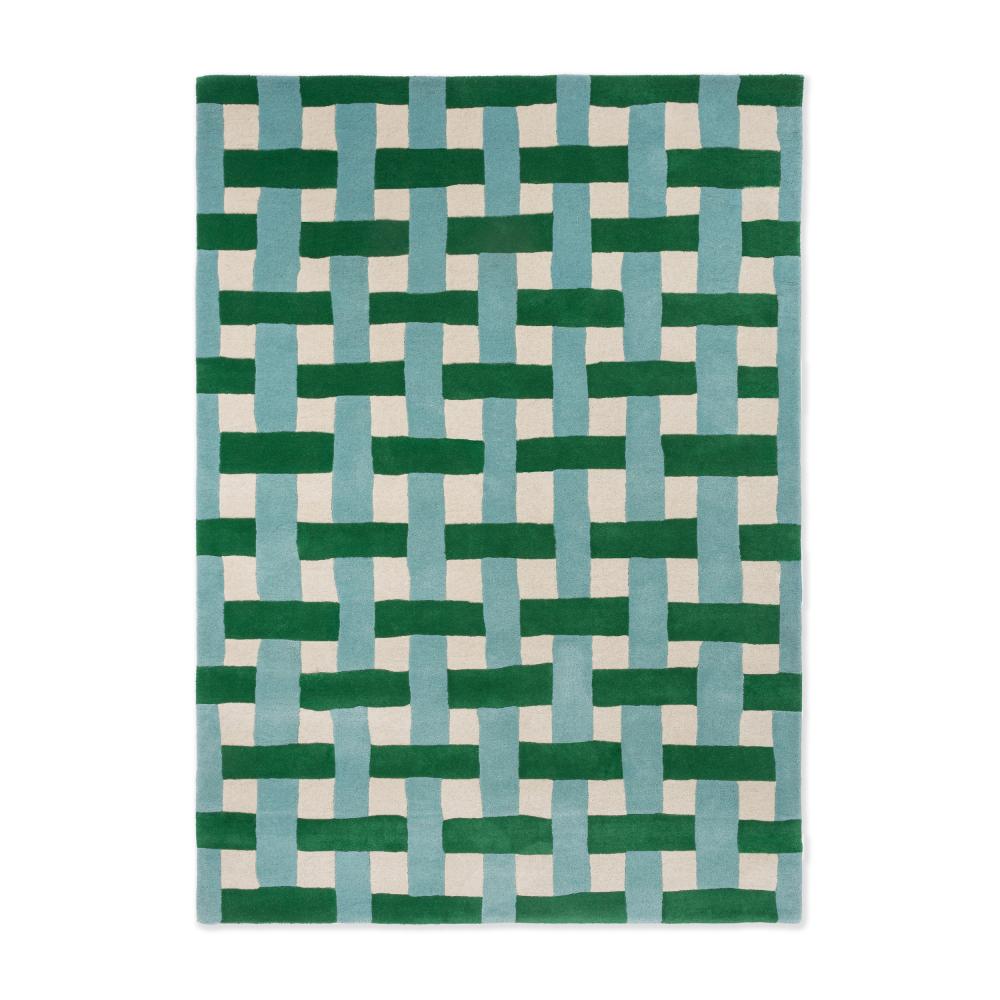 Harlequin X Sophie Robinson Basket Weave Rug Emerald/Aquamarine - House