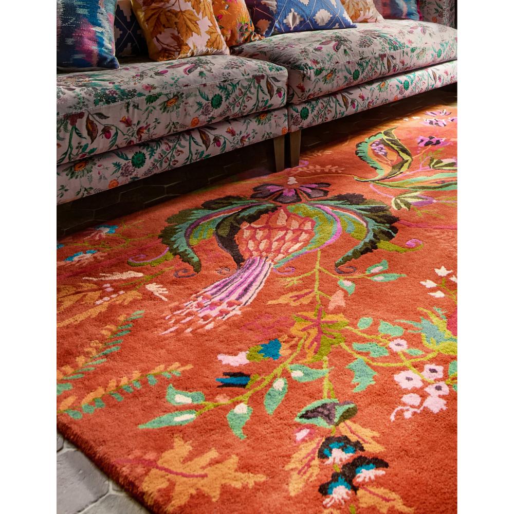 Harlequin X Sophie Robinson Wonderland Floral Rug Amber/Lapis