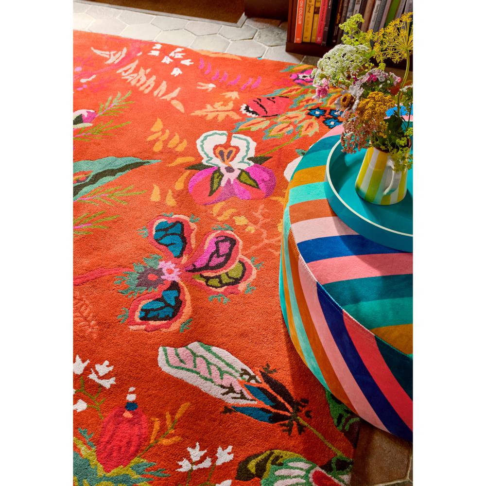 Harlequin X Sophie Robinson Wonderland Floral Rug Amber/Lapis