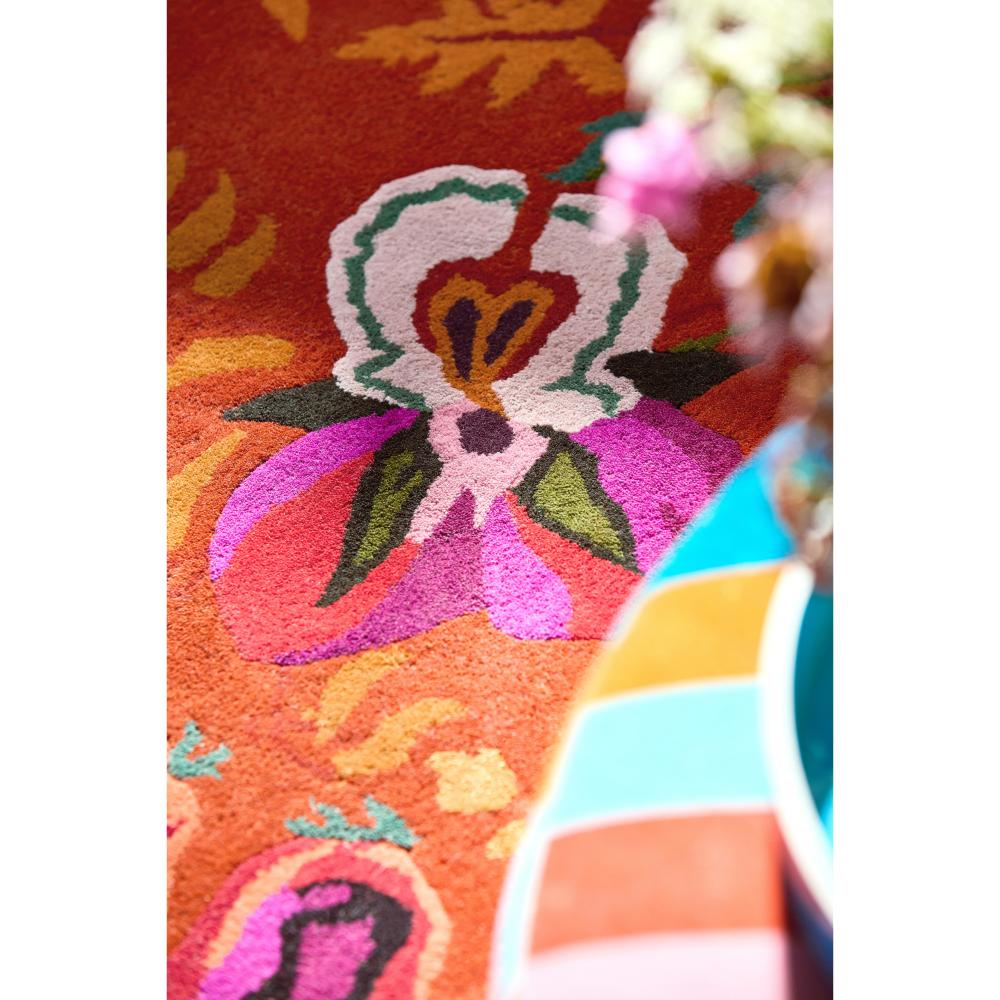 Harlequin X Sophie Robinson Wonderland Floral Rug Amber/Lapis